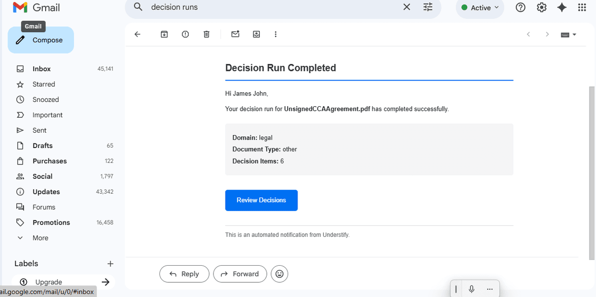 Decision runs – Understify screenshot